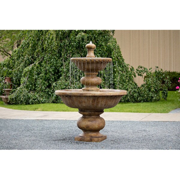 Siena Cascade Fountain stately fountain features 32 exquisitely carved spills